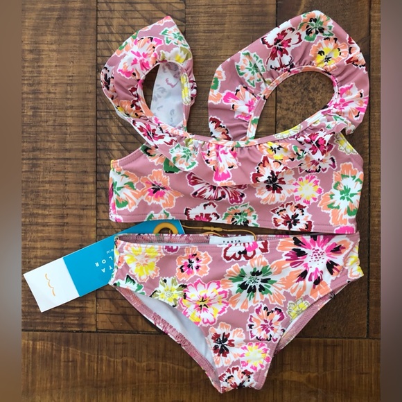 NWT Tanya Taylor Mini Gigi Ruffle 2-Piece Swimsuit - M (8-9 yrs) - Picture 1 of 5